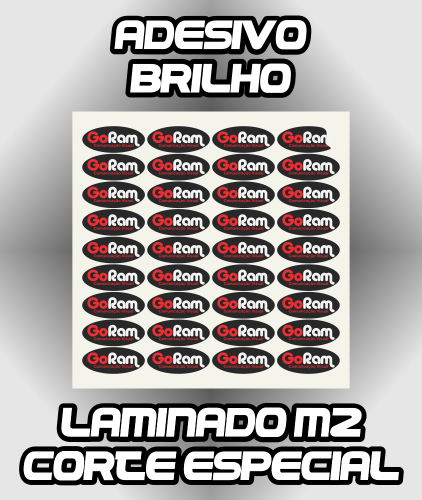 Adesivo Brilho Impresso +Laminação+Corte - Premium